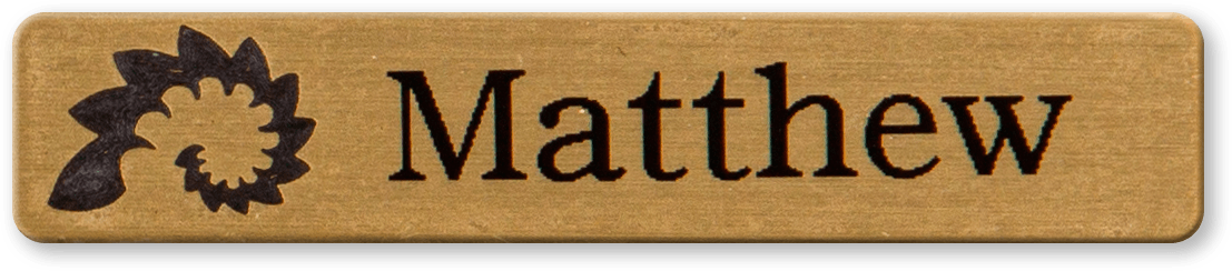 engraved gold metal bar custom name tag