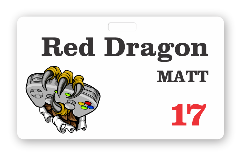 White plastic lanyard rectangle name tag