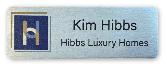 engraved silver metal bar custom name tag