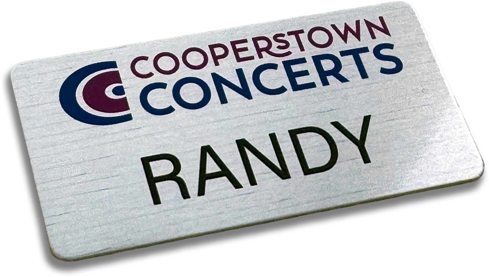 silver metal bar custom name tag