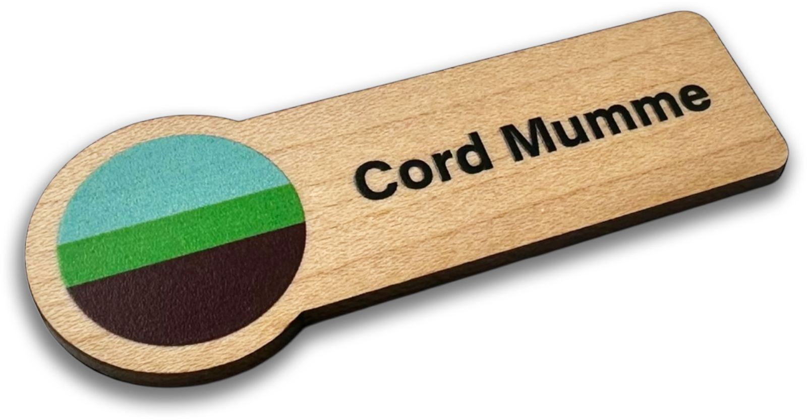 maple wood dot rectangle custom name tag