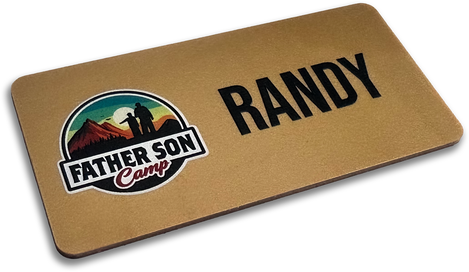 60-mil brown plastic rectangle custom name tag
