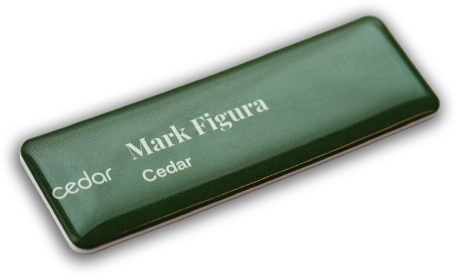 60-mil green plastic rectangle custom name tag