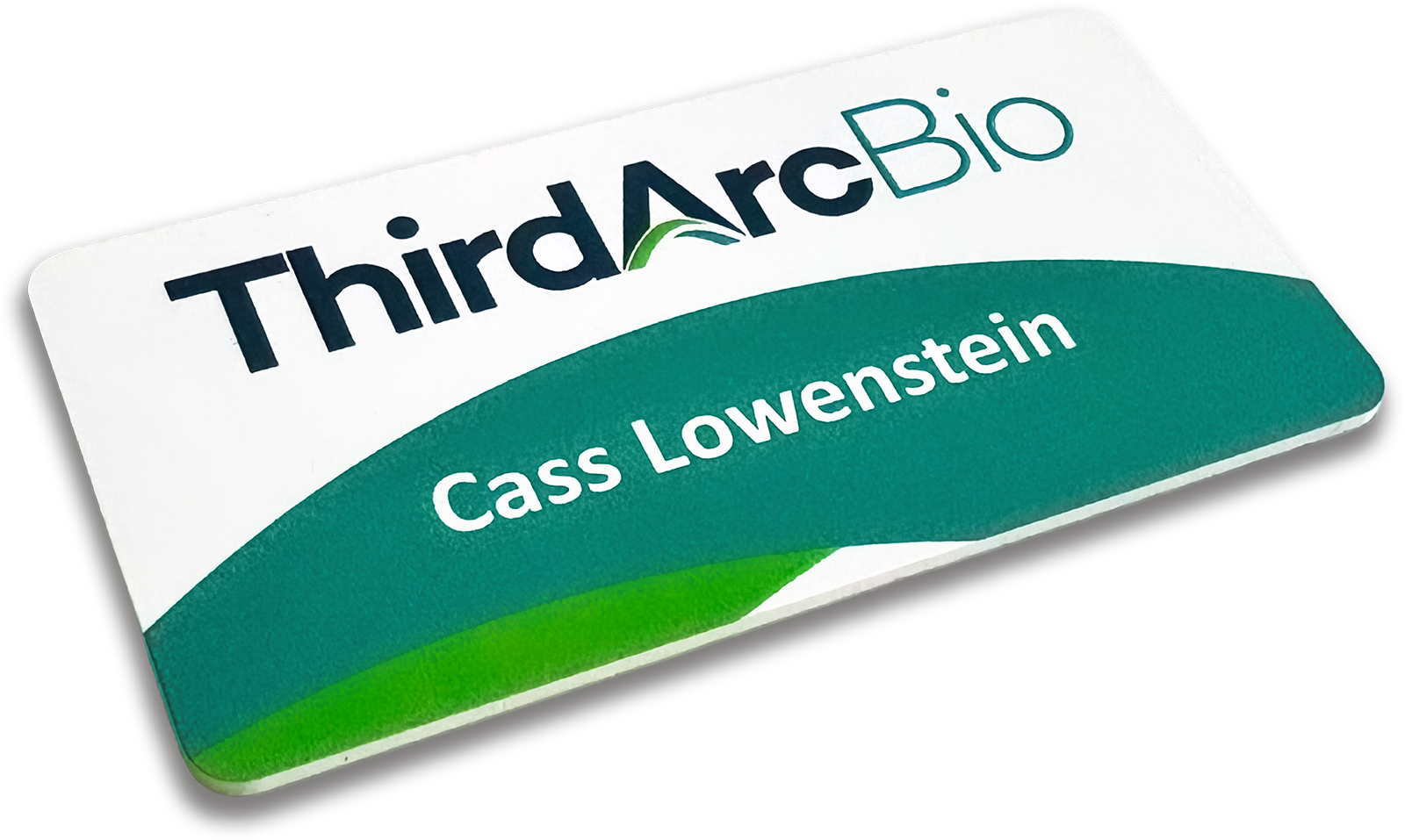 60-mil white plastic rectangle custom name tag