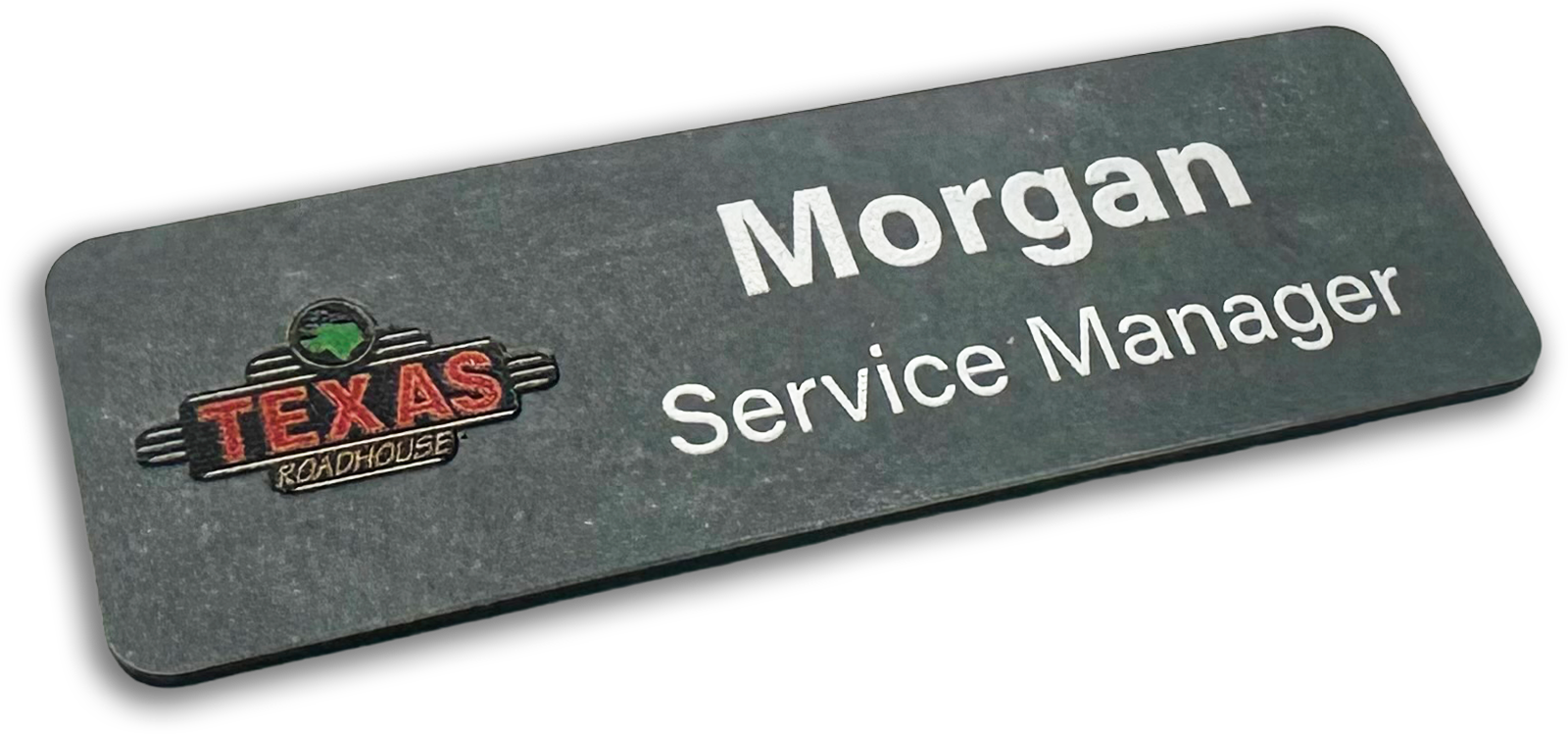 washed chalkboard rectangle custom name tag