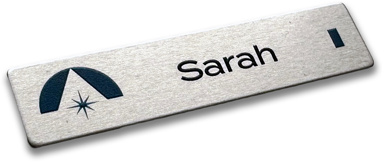 silver metal bar custom name tag