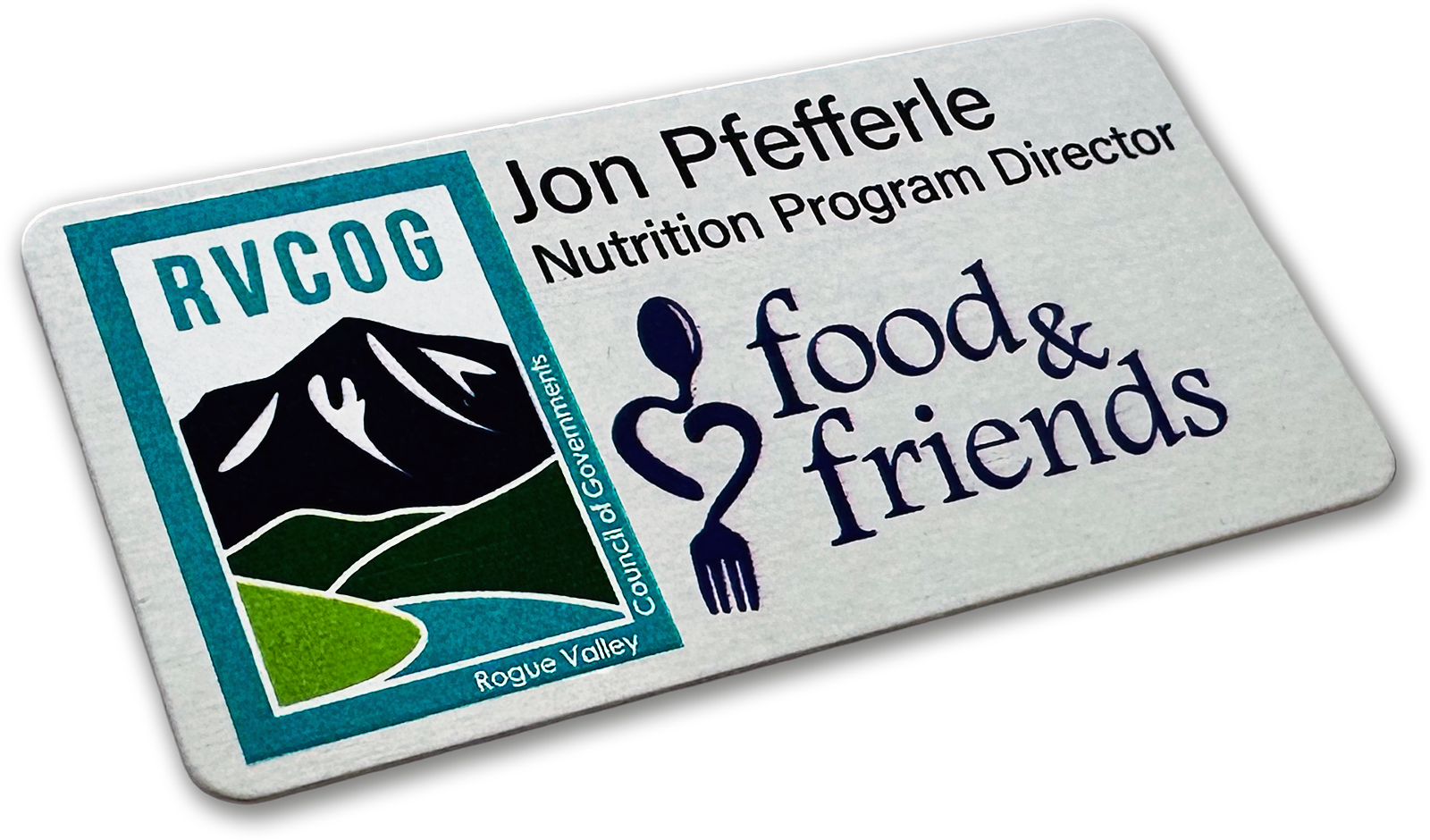 engraved silver metal bar custom name tag