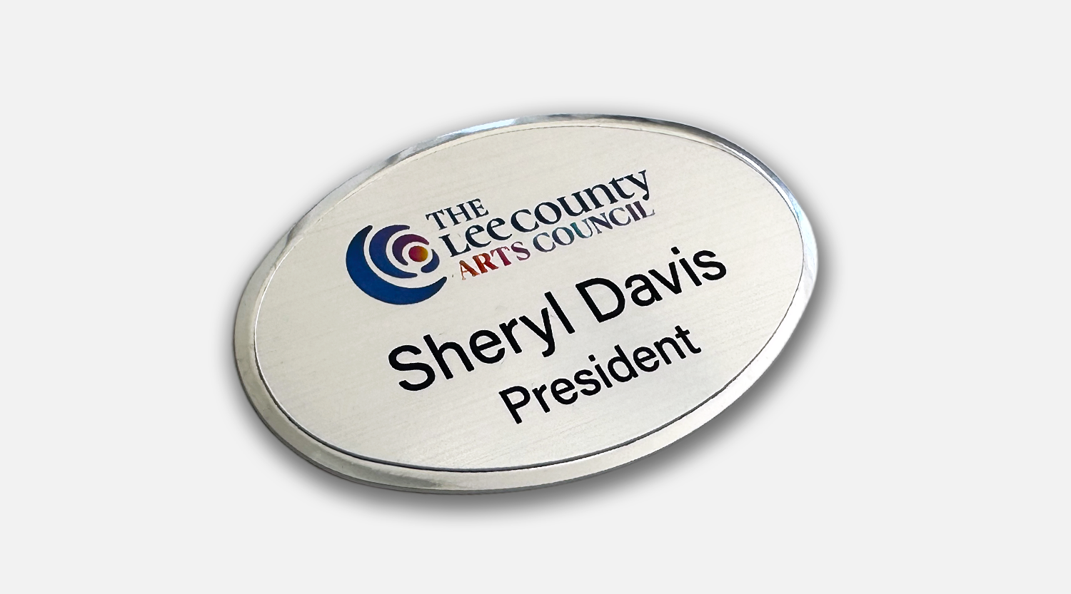 classic metal beveled name badge