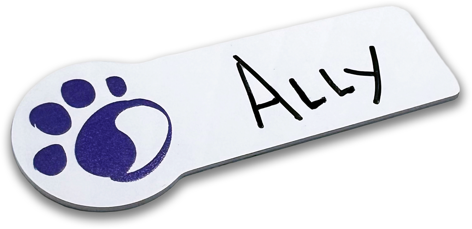 40-mil silver plastic specialty dot custom name tag