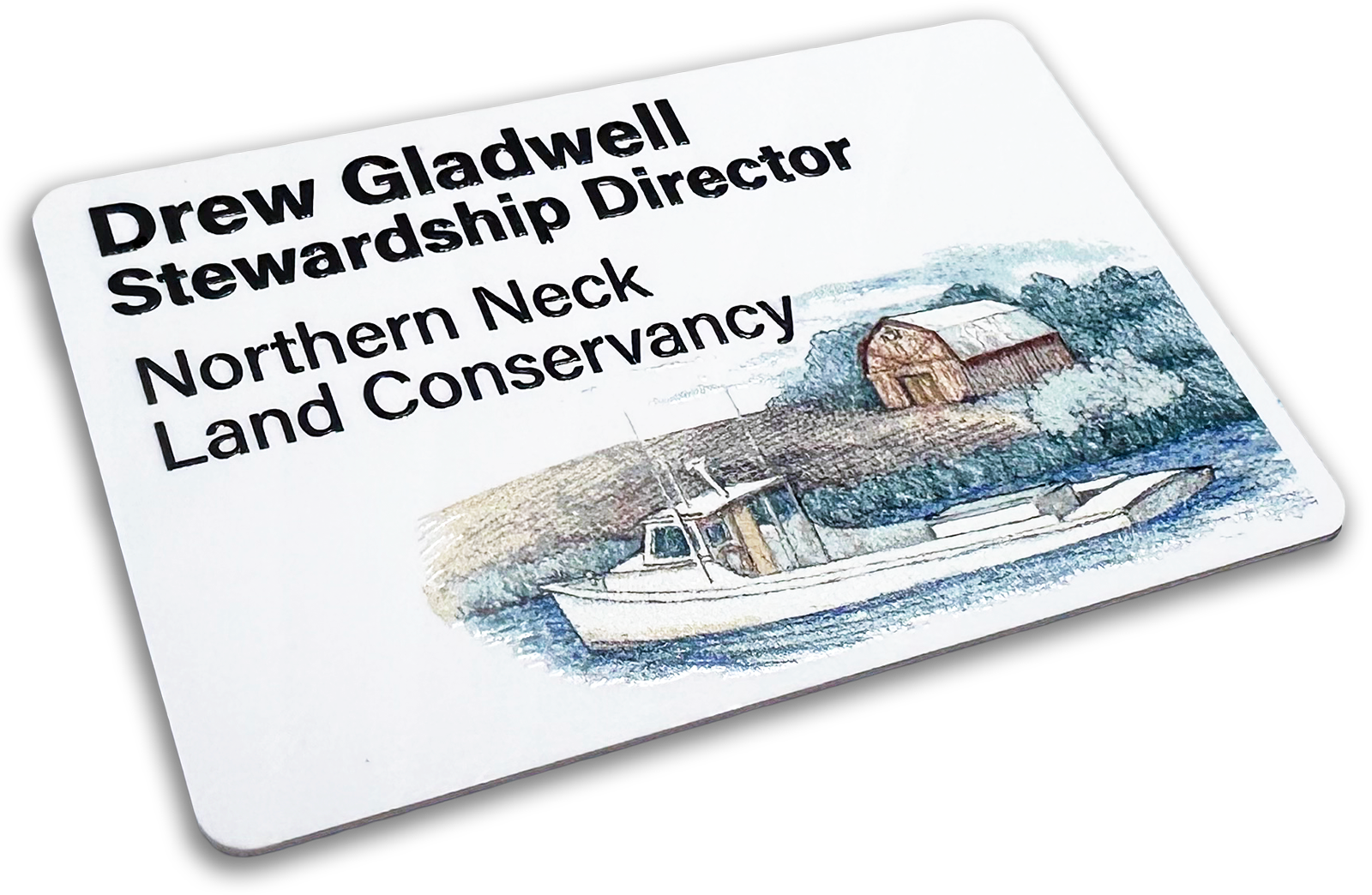 40-mil red plastic rectangle custom name tag