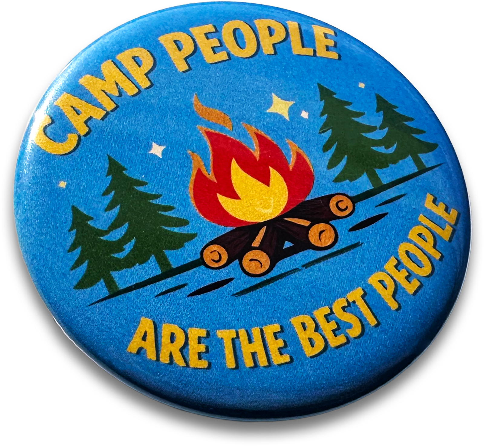 blue round custom button name tag