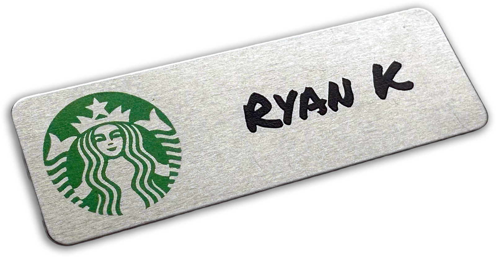 silver metal bar custom name tag