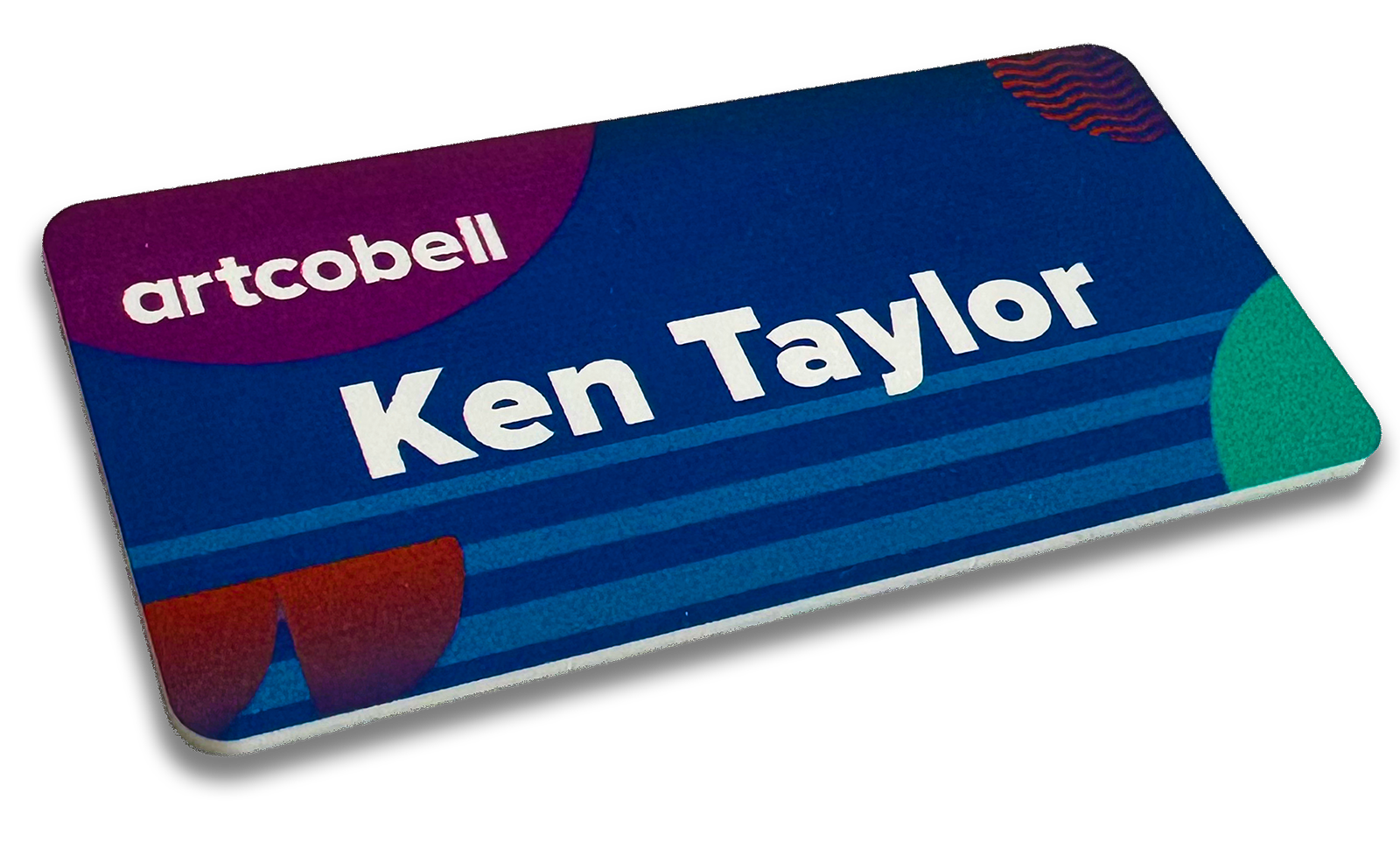 60-mil blue plastic rectangle custom name tag