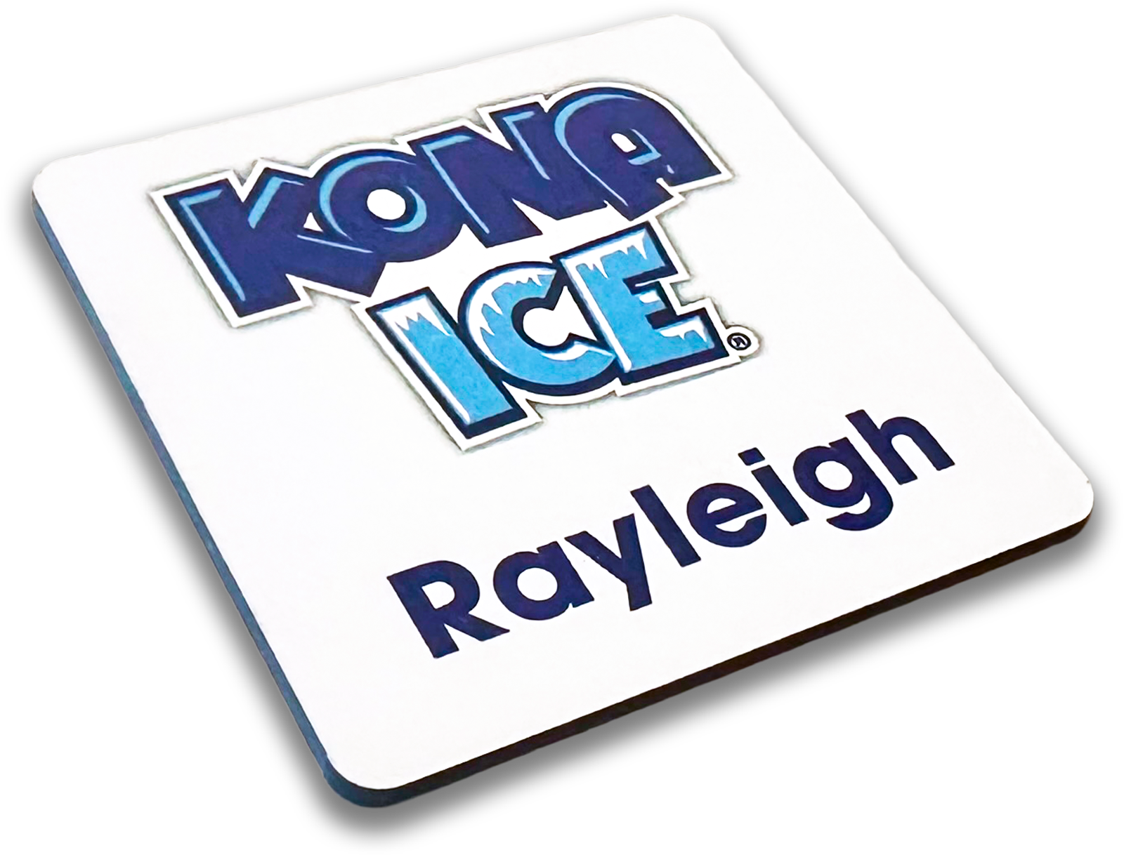 2-ply white plastic rectangle custom name tag