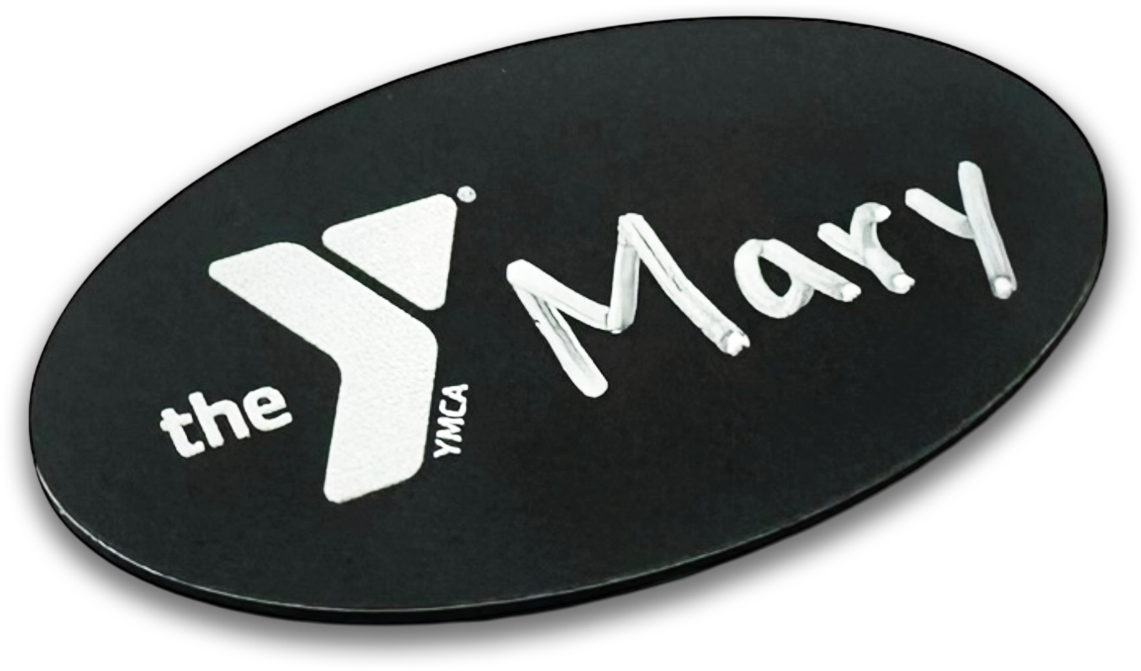 black chalkboard oval custom name tag