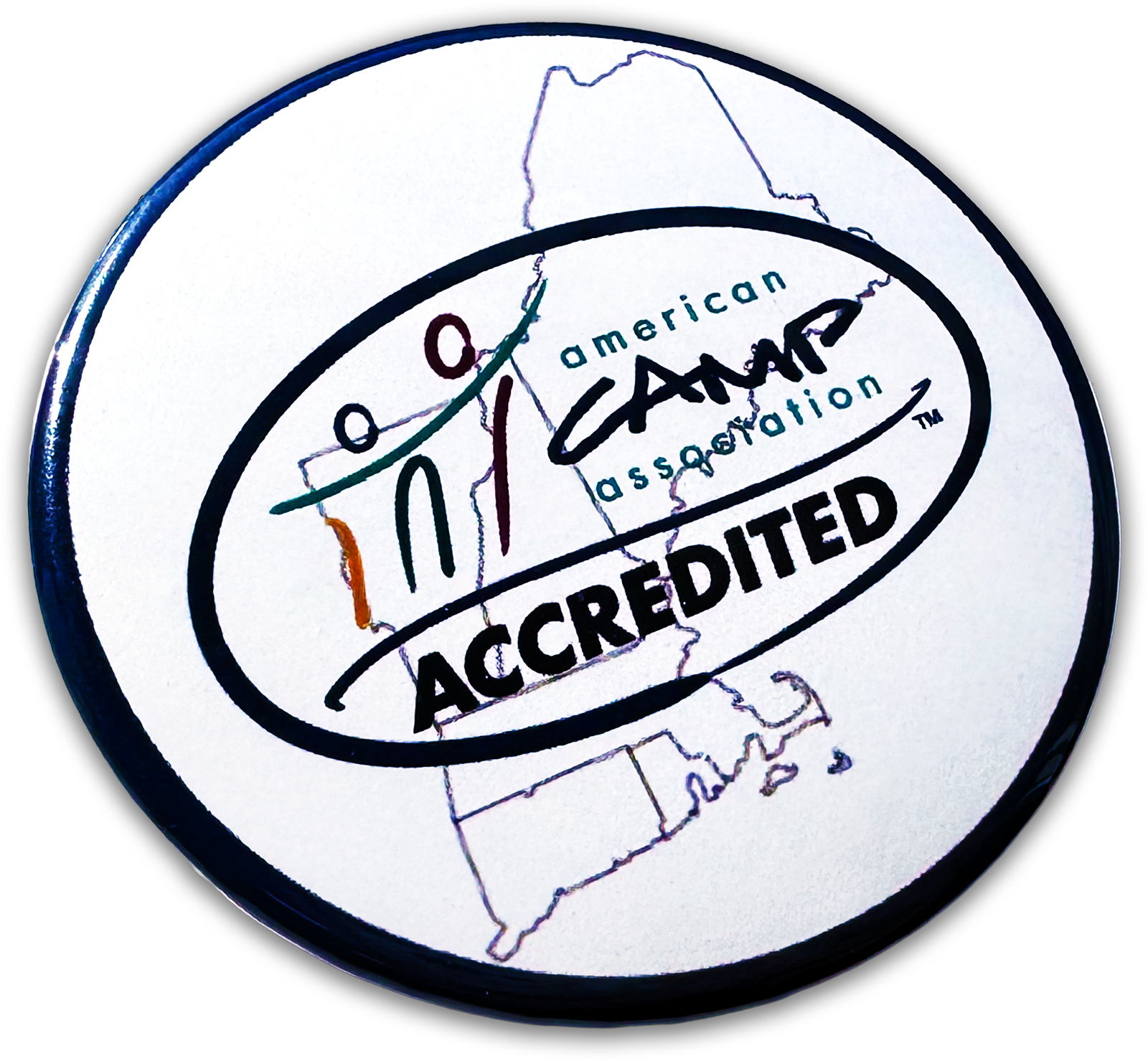 white round custom button name tag