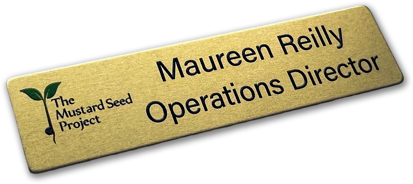 silver metal bar custom name tag