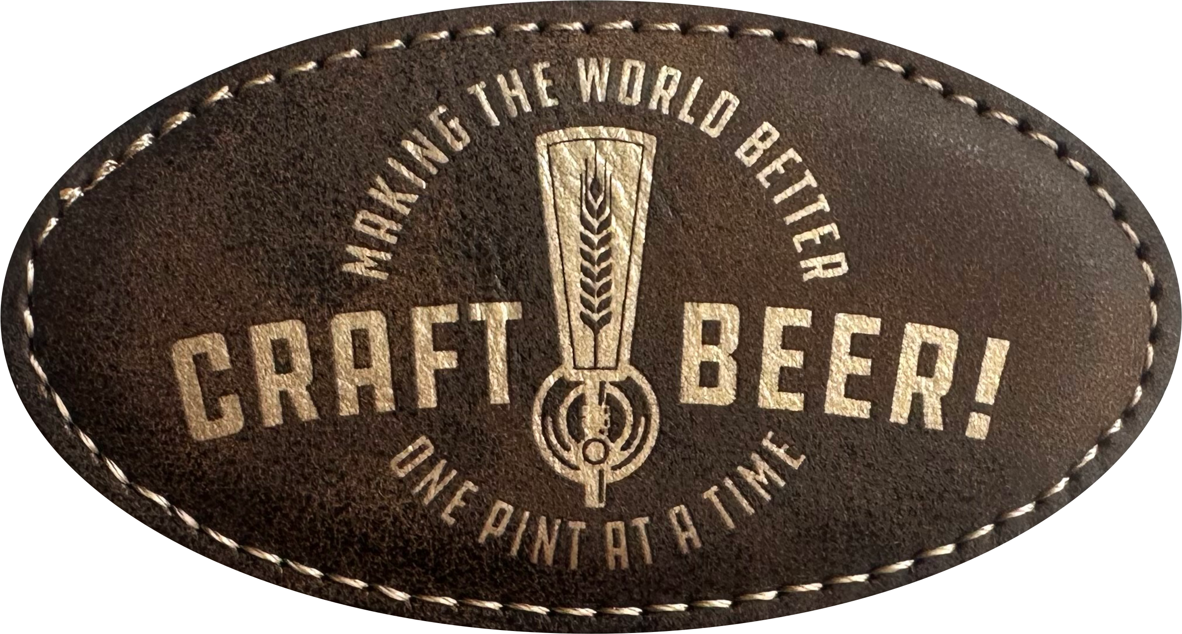 rustic leather oval custom name tag