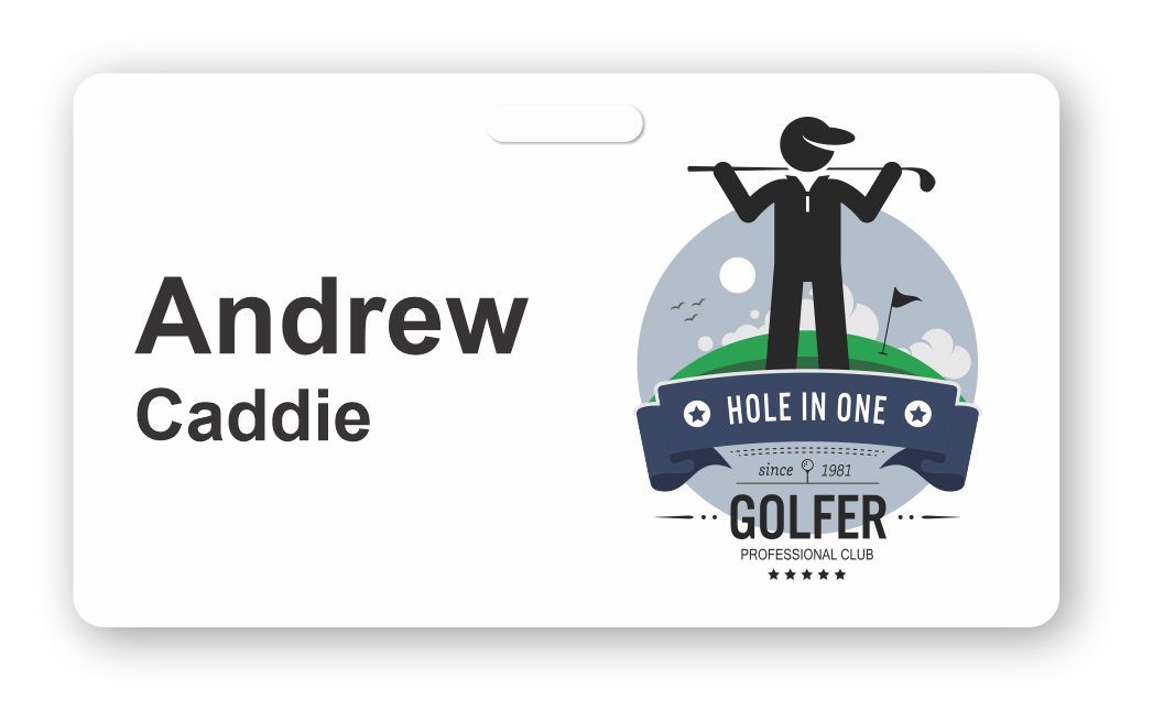 White plastic ID name tag