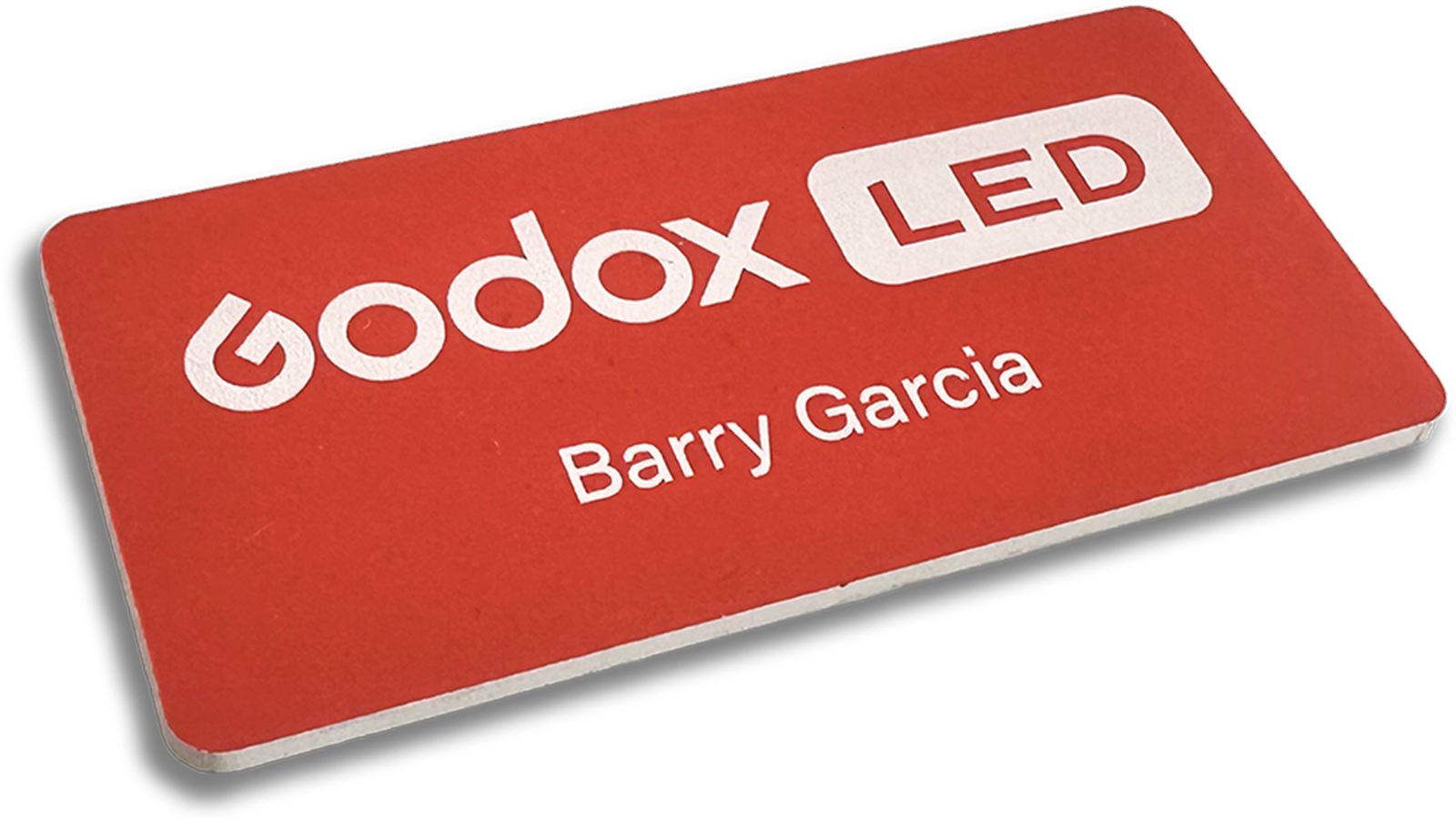 60-mil red plastic rectangle custom name tag