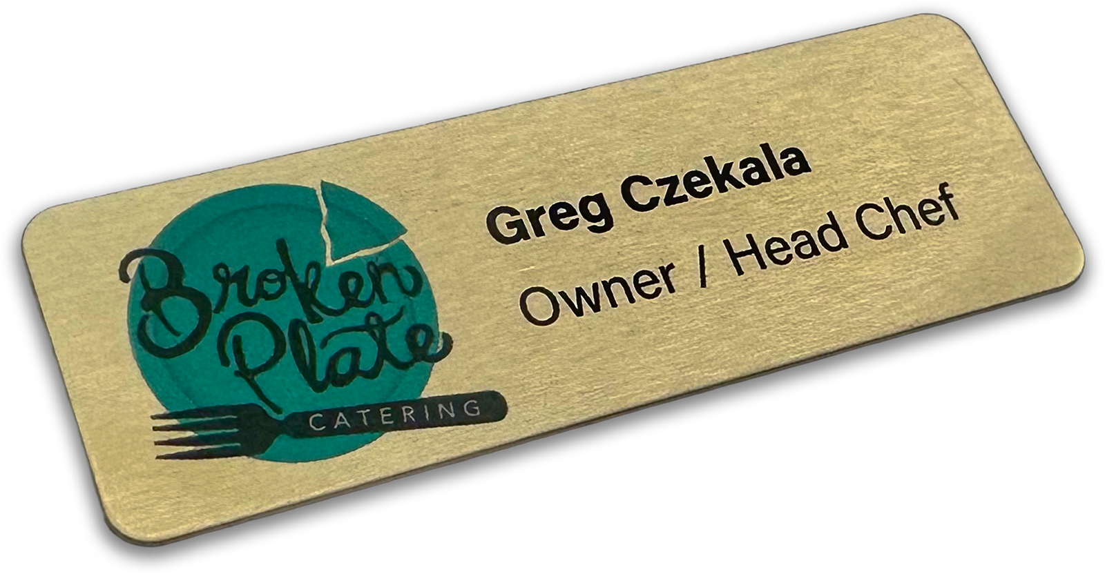 gold metal bar custom name tag