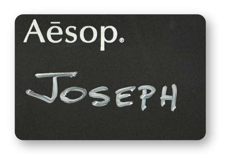 washed chalkboard rectangle cusom name tag