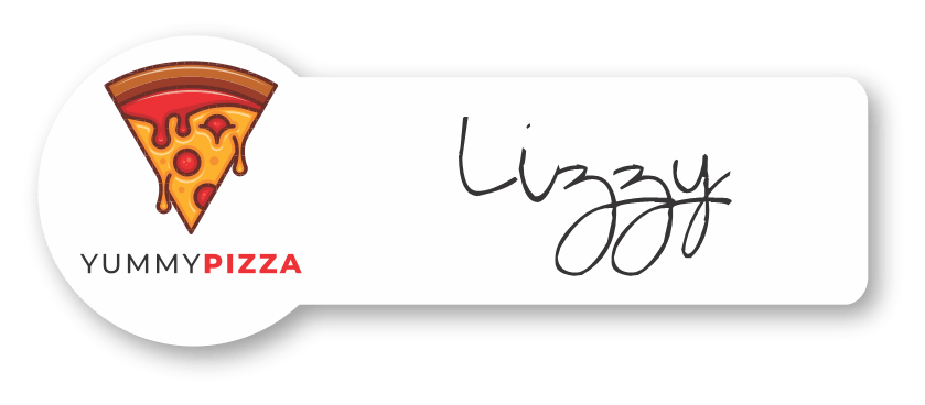 40-mil white plastic dot rectangle custom name tag