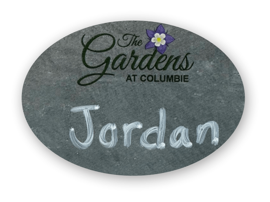 washed chalkboard oval custom name tag 