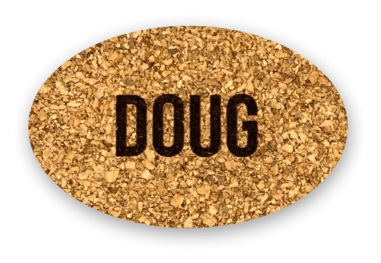 thin cork oval custom name tag