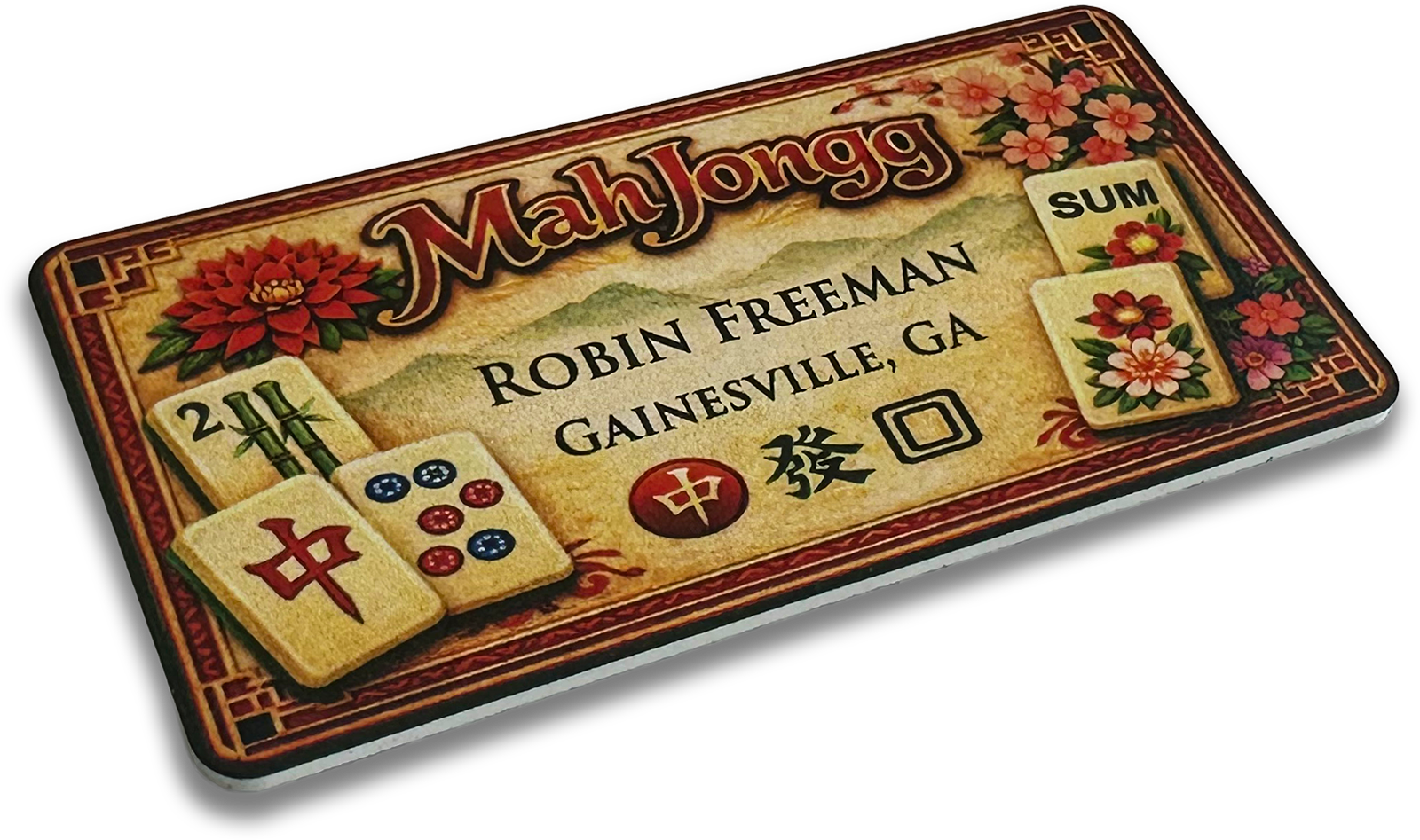 60-mil white plastic oval custom name tag