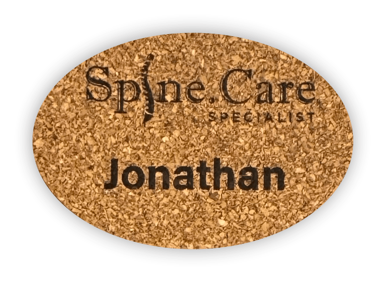 thin cork oval custom name tag