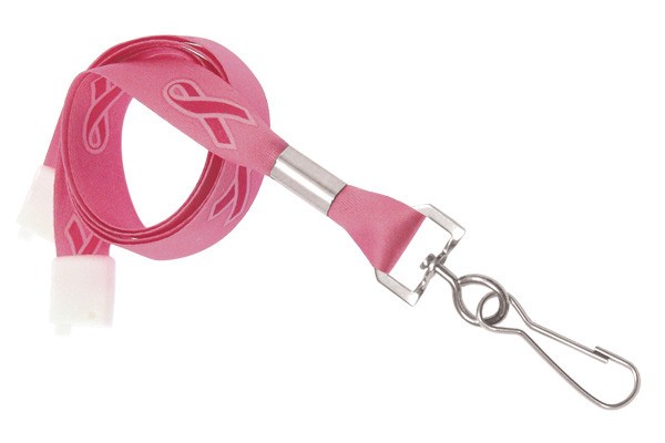 Pre-Printed Breast Cancer Awareness Lanyard